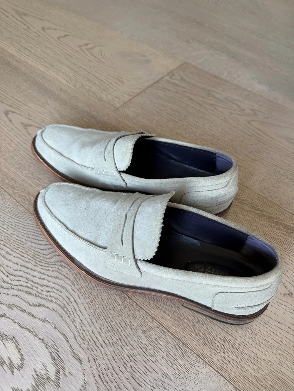 Vintage Foundry Penny Loafers in Light Grey